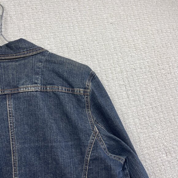 VTG Tommy Hilfiger Womens Sz XL Dark Wash Jean Jacket Button Up Canada Made - Picture 13 of 13